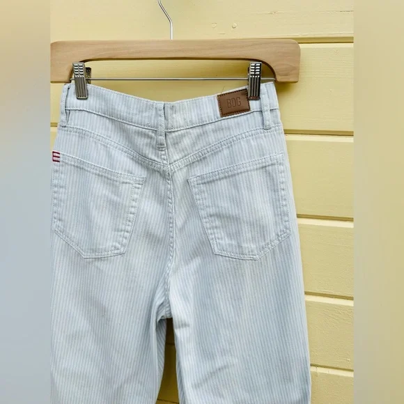 BDG Railroad Pinstripe Button Fly Slim Straight White Jean Pants Size 26 - Picture 4 of 5